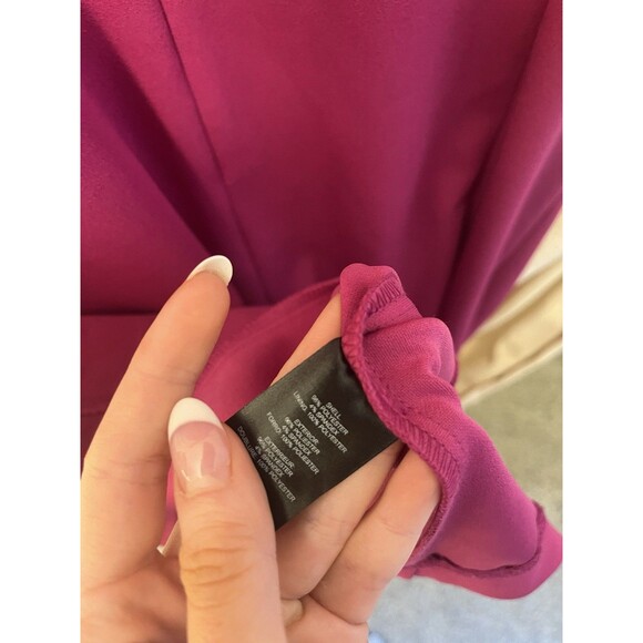 Tahari Asl Draped Neckline Sheath Sleeveless Magenta Midi Dress Women’s Size 8 - Picture 11 of 11